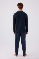 ⁦AR3166 طقم بيجاما قطن للرجال لون كحلي⁩ - الصورة ⁦5⁩