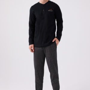 AR3172 طقم بيجاما للرجال قطن لون اسود