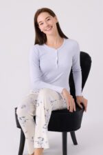 PC8884-S PIERRE CARDIN طقم بيجاما قطعتين للنساء قطن