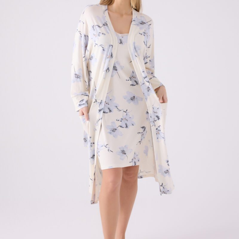 PC8886-S PIERRE CARDIN قميص نوم مع روب انيق ومريح