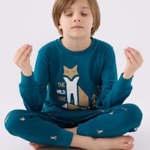 RP3432 بيجاما للاولاد قطن خريفي ربيعي FOX لون تركوازي