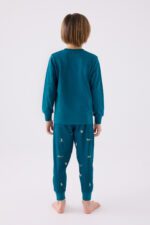 ⁦RP3432 بيجاما للاولاد قطن خريفي ربيعي FOX لون تركوازي⁩ - الصورة ⁦4⁩