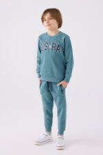 US1914 US POLO تريننج ماركة يو اس بولو الاصلية للاولاد قطن ثلاث خيوط