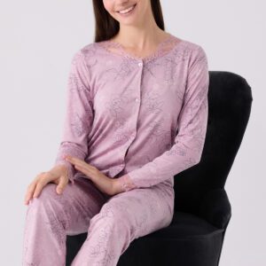 PC8874-S PIERRE CARDIN طقم بيجاما قطن قطعتين بأزرار بتصميم انيق ومريح