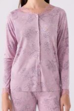 ⁦PC8874-S PIERRE CARDIN طقم بيجاما قطن قطعتين بأزرار بتصميم انيق ومريح⁩ - الصورة ⁦4⁩