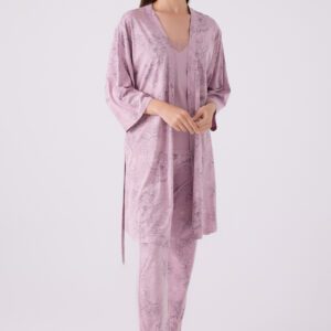 PC8875-S PIERRE CARDIN طقم بيجاما قطن ثلاث قطع بتصميم انيق ومميز