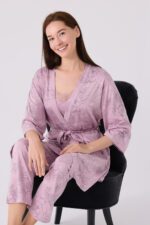 ⁦PC8875-S PIERRE CARDIN طقم بيجاما قطن ثلاث قطع بتصميم انيق ومميز⁩ - الصورة ⁦2⁩