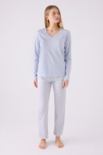 ⁦PC8887-S PIERRE CARDIN طقم بيجاما قطن قطعتين بتصميم مميز انيق ومريح⁩ - الصورة ⁦4⁩