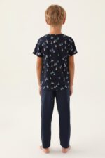 ⁦Ar2992 طقم بيجاما قطن للاولاد لون كحلي⁩ - الصورة ⁦2⁩