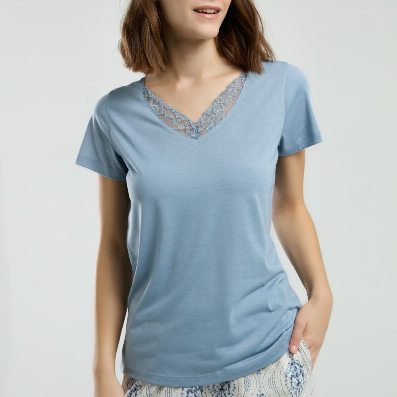 AR3257 طقم بيجاما قطعتين للنساء قماشها بارد