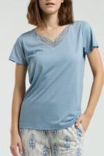 ⁦AR3257 طقم بيجاما قطعتين للنساء قماشها بارد⁩ - الصورة ⁦5⁩