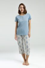 ⁦AR3258 طقم بيجاما برمودا للنساء قماشها بارد⁩ - الصورة ⁦6⁩