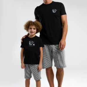 AR3320 طقم شورت من كولكشن الاب مع ابنه قطن قطعتين