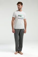 AR3336 طقم بيجاما قطن للرجال قطعتين