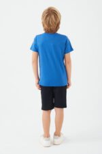 ⁦L1560-3 SUPERMAN تريننج شورت سوبرمان قطن للاولاد لون ازرق⁩ - الصورة ⁦2⁩