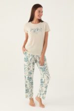 PC8825-S PIERRE CARDIN طقم بيجاما قطعتين قطن للنساء