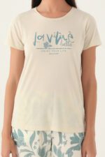 ⁦PC8825-S PIERRE CARDIN طقم بيجاما قطعتين قطن للنساء⁩ - الصورة ⁦4⁩