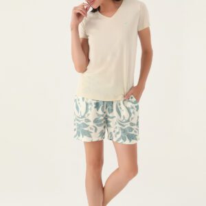 PC8827-S PIERRE CARDIN طقم بيجاما  شورت قطعتين قطن للنساء