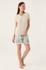 ⁦PC8827-S PIERRE CARDIN طقم بيجاما  شورت قطعتين قطن للنساء⁩ - الصورة ⁦5⁩