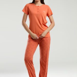 PC8993-S PIERRE CARDIN   طقم بيجاما قطعتين للنساء قطن بتصميم ولون صيفي مميز