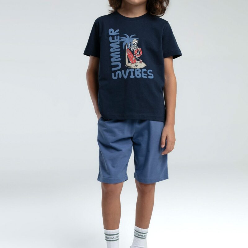 RP3543 طقم شورت قطن للاولاد قطعتين