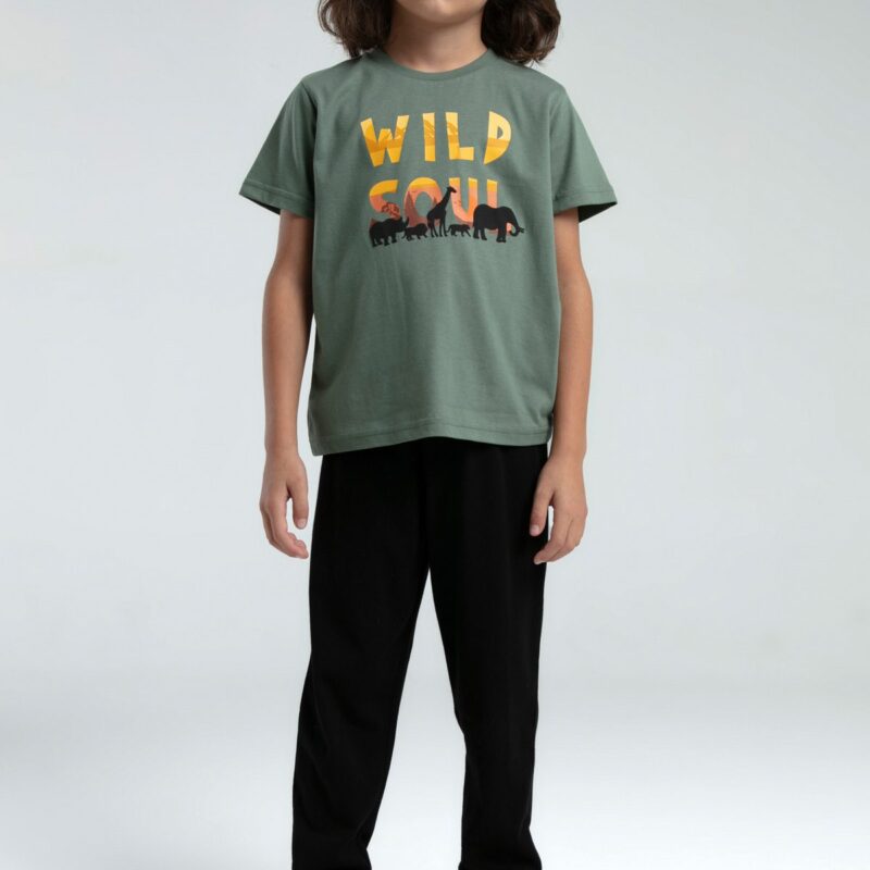 RP3556-2 طقم بيجاما قطن قطعتين للاولاد