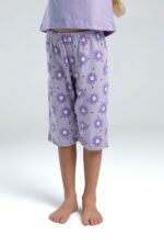 ⁦RP3608 طقم شورت قطن للبنات قطعتين لون بنفسجي⁩ - الصورة ⁦4⁩