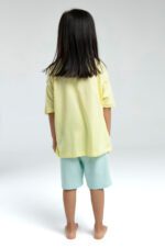 ⁦RP3620 طقم برمودا للفتيات قطن قطعتين لون اصفر⁩ - الصورة ⁦4⁩