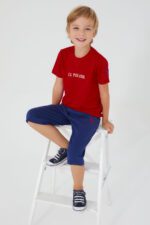 US1329 US POLO ASSN طقم برمودا للاولاد قطن قطعتين