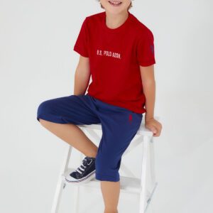 US1329 US POLO ASSN طقم برمودا للاولاد قطن قطعتين