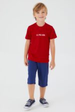 ⁦US1329 US POLO ASSN طقم برمودا للاولاد قطن قطعتين⁩ - الصورة ⁦4⁩