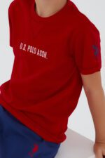 ⁦US1329 US POLO ASSN طقم برمودا للاولاد قطن قطعتين⁩ - الصورة ⁦2⁩