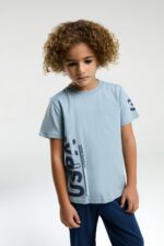 ⁦US2013 US POLO ASSN طقم بيجاما قطن قطعتين للاولاد بلوز لون ازرق⁩ - الصورة ⁦2⁩