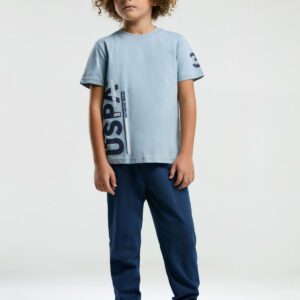 US2013 US POLO ASSN طقم بيجاما قطن قطعتين للاولاد بلوز لون ازرق