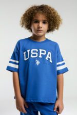 ⁦US2022 US POLO ASSN تريننج قطن ثلاثة خيط للاولاد لون ازرق⁩ - الصورة ⁦2⁩
