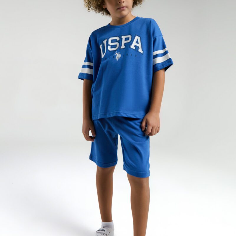 US2022 US POLO ASSN تريننج قطن ثلاثة خيط للاولاد لون ازرق