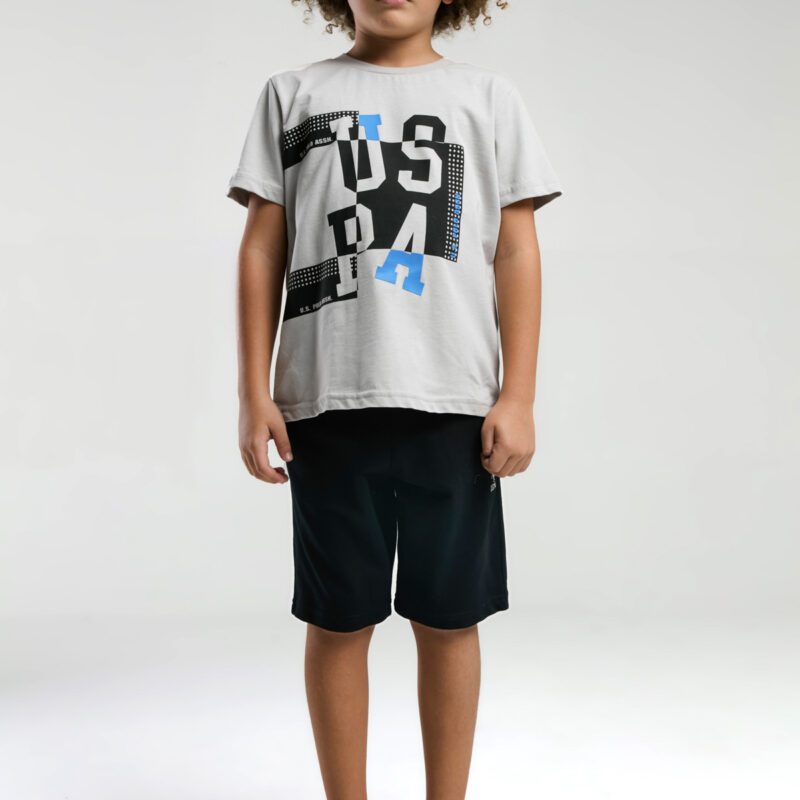 US2052 US POLO ASSNطقم شورت للاولاد قطعتين قطن