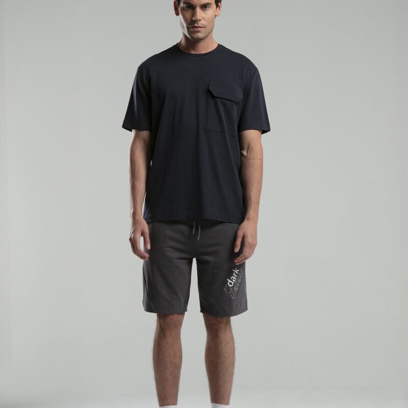 BMY0006 BENMANAJ طقم شورت للشباب قطعتين قطن