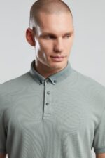 BMY0044 BENMANAJ بلوز لون فستقي قطن مع قبة  للشباب