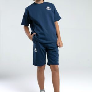 36225JW KAPPA BRAND تريننج شورت للاولاد قطن قطعتين لون كحلي