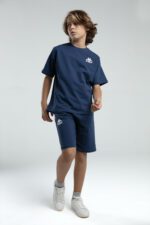 ⁦36225JW KAPPA BRAND تريننج شورت للاولاد قطن قطعتين لون كحلي⁩ - الصورة ⁦3⁩