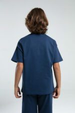 ⁦36225JW KAPPA BRAND تريننج شورت للاولاد قطن قطعتين لون كحلي⁩ - الصورة ⁦4⁩