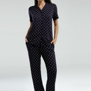 AR3226-S طقم بيجاما للنساء قطعتين لون كحلي