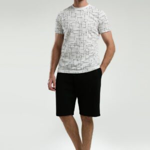 AR3332 طقم شورت للشباب قطن قطعتين