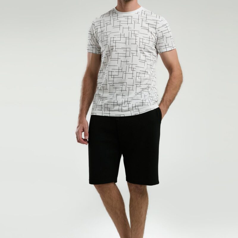 AR3332 طقم شورت للشباب قطن قطعتين