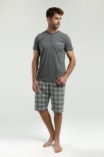 ⁦AR3348-S طقم بيجاما ثلاث قطع قطن للرجال مع علبة كرتون⁩ - الصورة ⁦3⁩