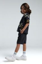 ⁦RP3573 طقم شورت للاولاد قطن قطعتين لون رمادي⁩ - الصورة ⁦4⁩