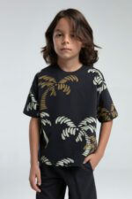 ⁦RP3573 طقم شورت للاولاد قطن قطعتين لون رمادي⁩ - الصورة ⁦2⁩