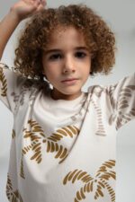 ⁦RP3573 طقم شورت للاولاد قطن قطعتين لون بيج⁩ - الصورة ⁦3⁩