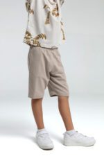 ⁦RP3573 طقم شورت للاولاد قطن قطعتين لون بيج⁩ - الصورة ⁦4⁩